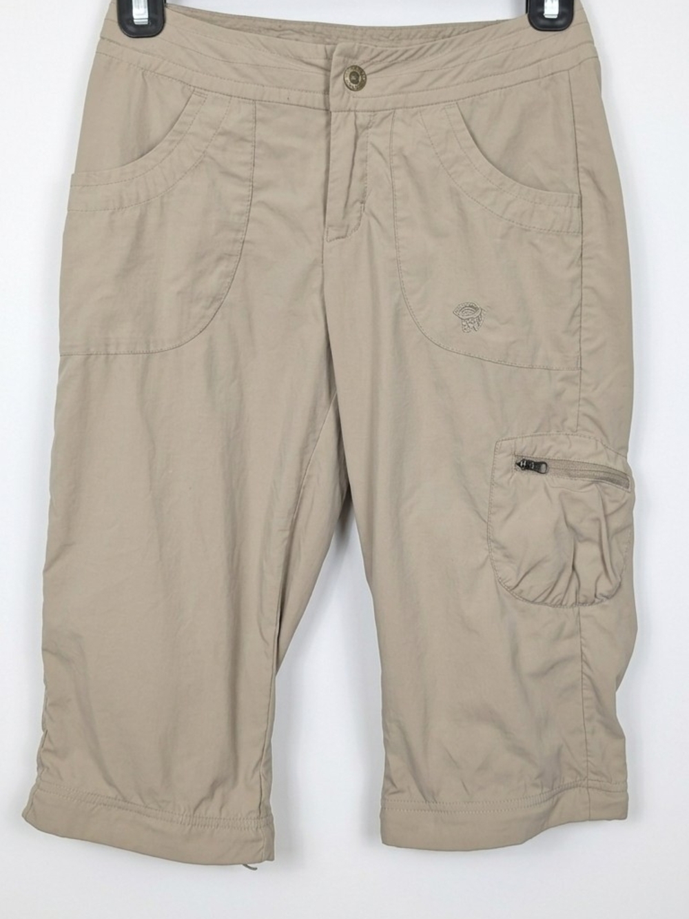 Mountain Hardwear Tan Khaki Capri Pants Zip Cargo Pockets Youth Size Medium / M/